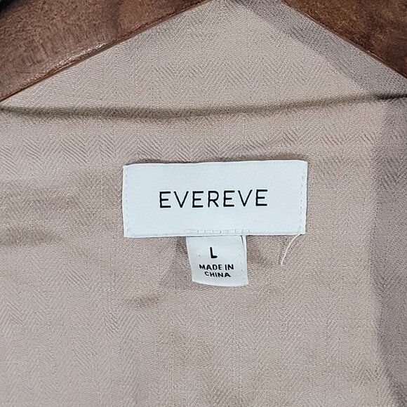 Evereve Womens Double-Breasted Blazer Jacket Size L Linen Blend Beige - Picture 4 of 8